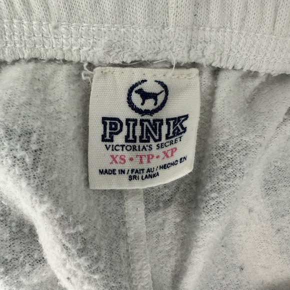 Victoria Secret PINK Y2K 2000's Beach Terry Varsity Shorts White Pink Dog Sz XS - Picture 12 of 13